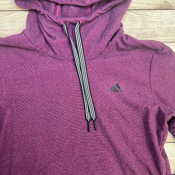 Adidas Women's Purple Pink Hoodie Medium Pullover Sweatshirt Athletic Workout - Picture 12 of 12